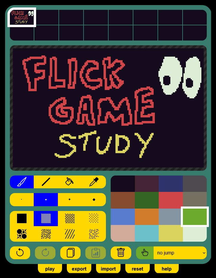 a screenshot of flickgame study